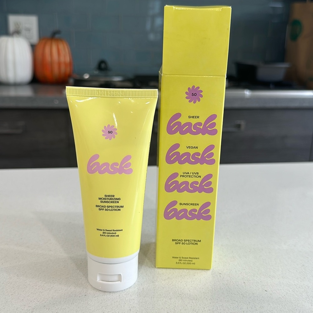 Bask Sheer Moisturizing Sunscreen, Broad Spectrum SPF 50 lotion, 3.4 oz